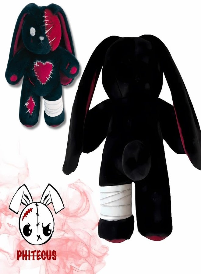 PHITECUS Scary Goth Bunny Plush-Creepy Emo Rabbit Stuffed Animal-Horror Plushie Animal - Image 3