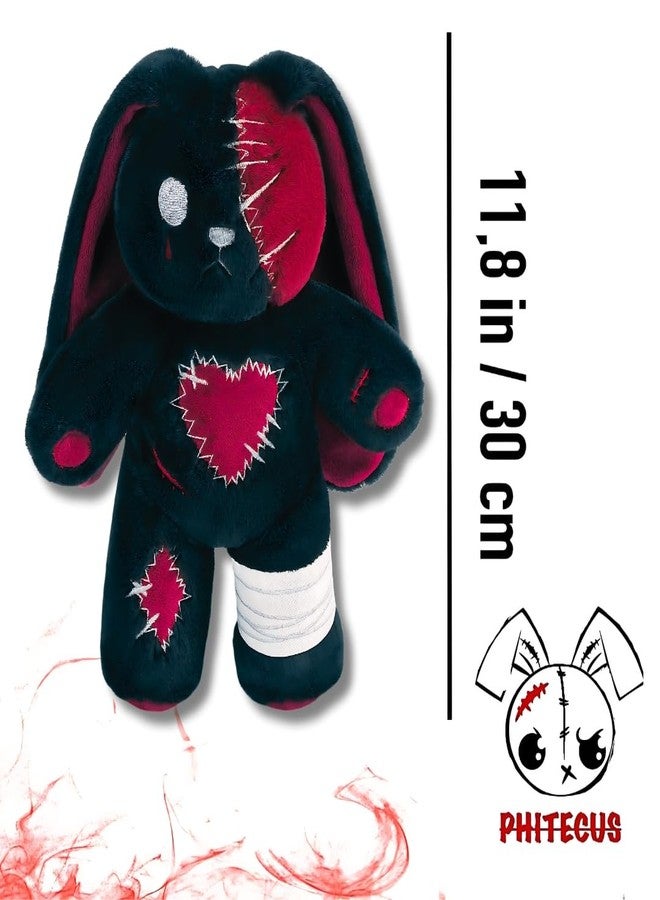 PHITECUS Scary Goth Bunny Plush-Creepy Emo Rabbit Stuffed Animal-Horror Plushie Animal - Image 2