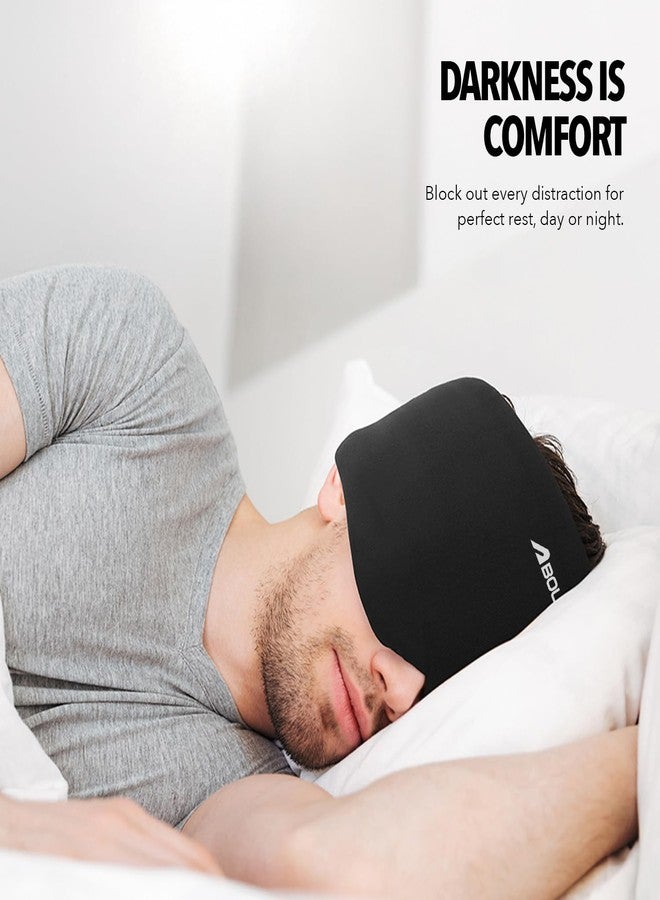 Boldfit Silk Eye Mask For Sleeping Men Adjustable Super Soft Eye Mask For Comfortable Sleep Travelling Sleeping Mask Sleep Mask Pad Large -Black - Image 3