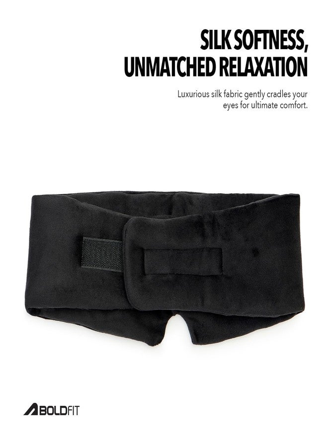 Boldfit Silk Eye Mask For Sleeping Men Adjustable Super Soft Eye Mask For Comfortable Sleep Travelling Sleeping Mask Sleep Mask Pad Large -Black - Image 4