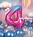RainbowQ Party 4 Balloon Number 40 Inch for Boy or Girl Big Starry 09 Foil Mylar Large 4 Number Balloon Happy 4th Birthday Party Anniversary Decorations Supplies - Image 4
