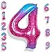 RainbowQ Party 4 Balloon Number 40 Inch for Boy or Girl Big Starry 09 Foil Mylar Large 4 Number Balloon Happy 4th Birthday Party Anniversary Decorations Supplies - Image 2