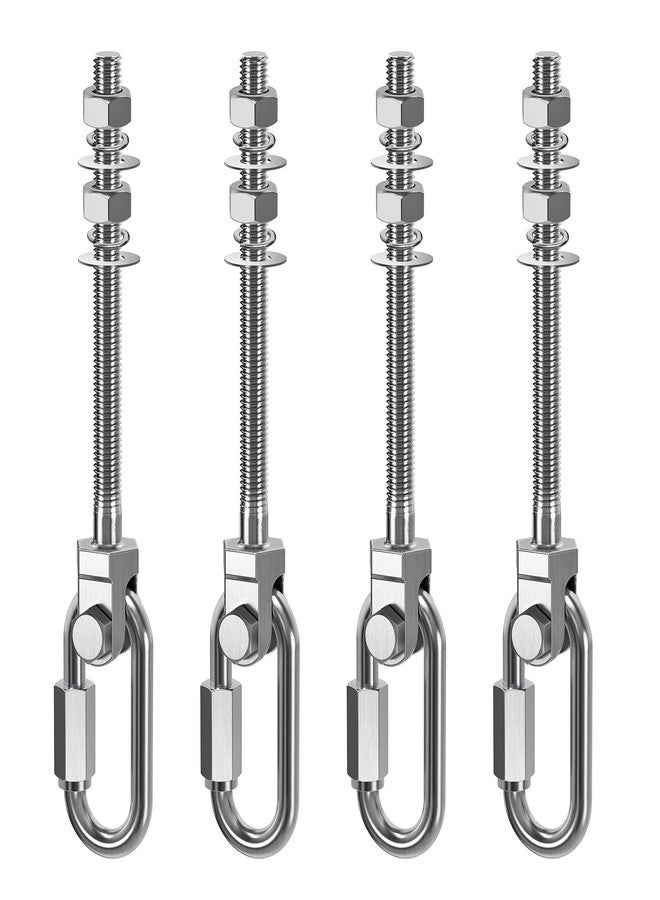 Dolibest Heavy Duty Swing Hanger, 304 Stainless Steel Swing Bolts w/Quick-Connect Carabiner, Swing Hook w/Dual-Screw Locking for Hammock, Yoga Swing, Porch Swing for Wood/Metal Beam-(M10X5'')-1500LB - Image 1