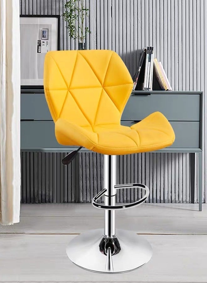 Bar Chair Bar Stool PU Leather Dining Chair with Back Rest Height Adjustable Swivel Pub Chair with Footrest for Home Kitchen Bar (2PCS Black) - Image 1
