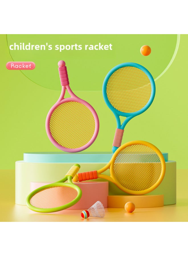 Children Badminton Racket Suit Kindergarten Parent-child Interaction Students Outdoor Sports Tennis Racket Toys Wholesale-Color:2 Badminton + 2eva Balls (random Color)