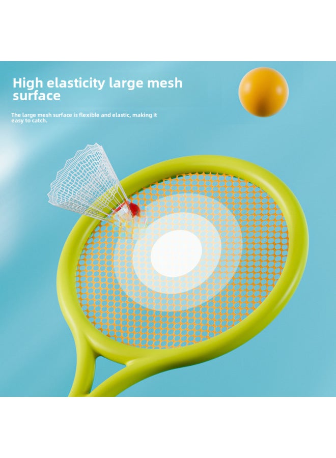 Children Badminton Racket Suit Kindergarten Parent-child Interaction Students Outdoor Sports Tennis Racket Toys Wholesale-Color:2 Badminton + 2eva Balls (random Color)