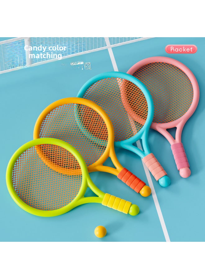 Children Badminton Racket Suit Kindergarten Parent-child Interaction Students Outdoor Sports Tennis Racket Toys Wholesale-Color:2 Badminton + 2eva Balls (random Color)