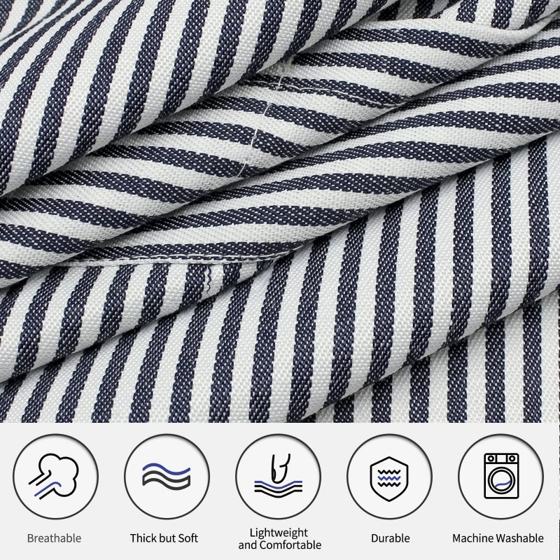 Nlus 2 Pack Cooking Aprons For Women With Pockets  Adjustable Kitchen Bib Aprons Chef Aprons For Women Men(Blue Pinstripes) - Image 3