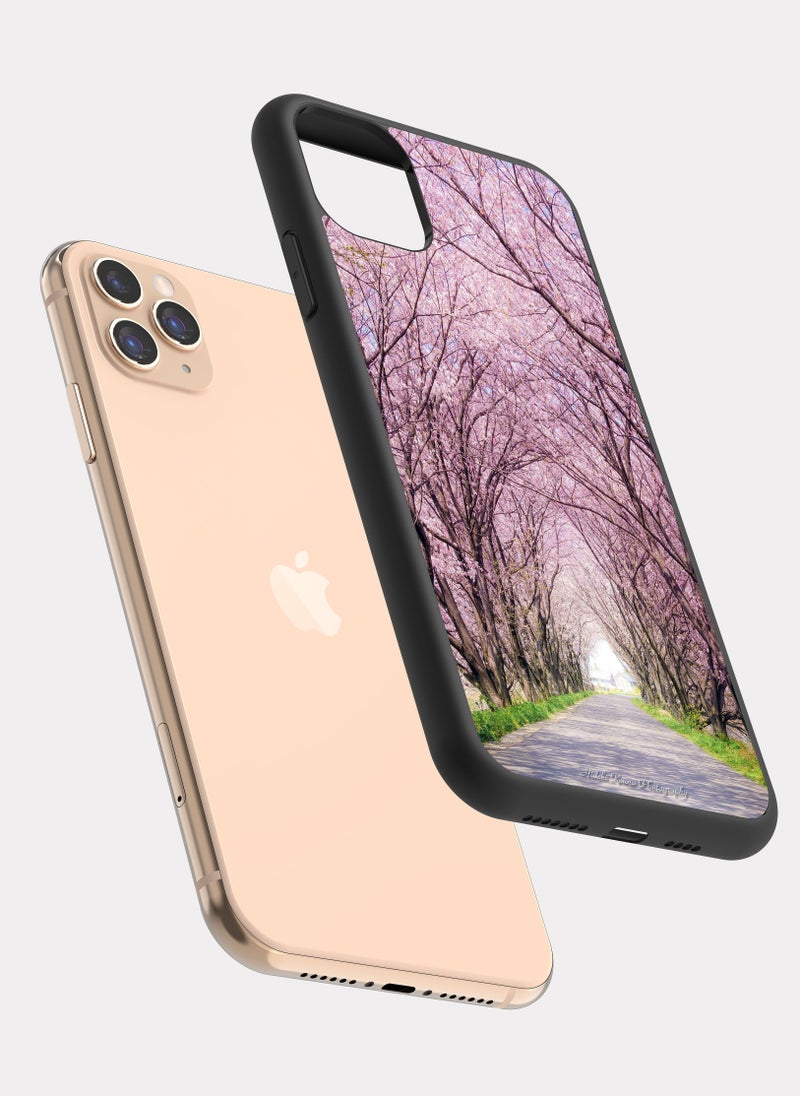 بكسلات كفر ايفون 11 برو أشجار الساكورا شارع وردي - Image 2