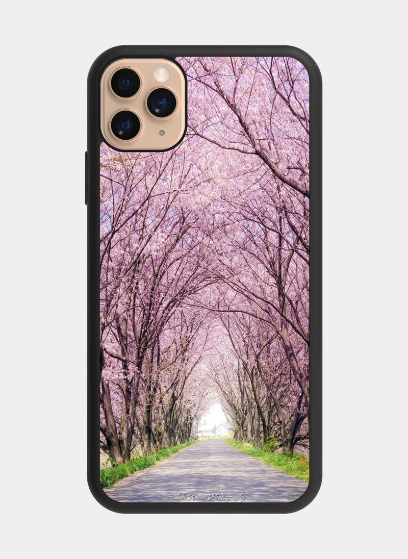 بكسلات كفر ايفون 11 برو أشجار الساكورا شارع وردي - Image 1