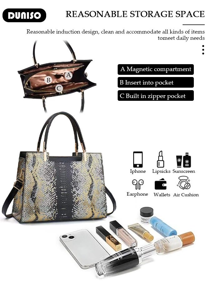 DUNISO - Elegant Women's Handbag with Removable Shoulder Strap,Large Capacity Tote Bag Shoulder Bag Fashion Ladies Satchel Bag for Women/Ladies  Office Travel Daily Bag - Image 1