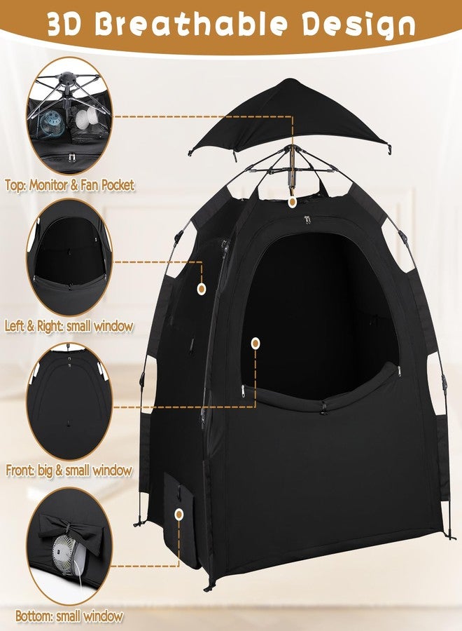WANRU Pack N Play Blackout Cover Sleep Pod - Baby Sleep Tent 1-Click Set Up Portable, Crib Blackout Canopy Cover Block 95% Light Suitable for Babies and Toddlers - Image 2