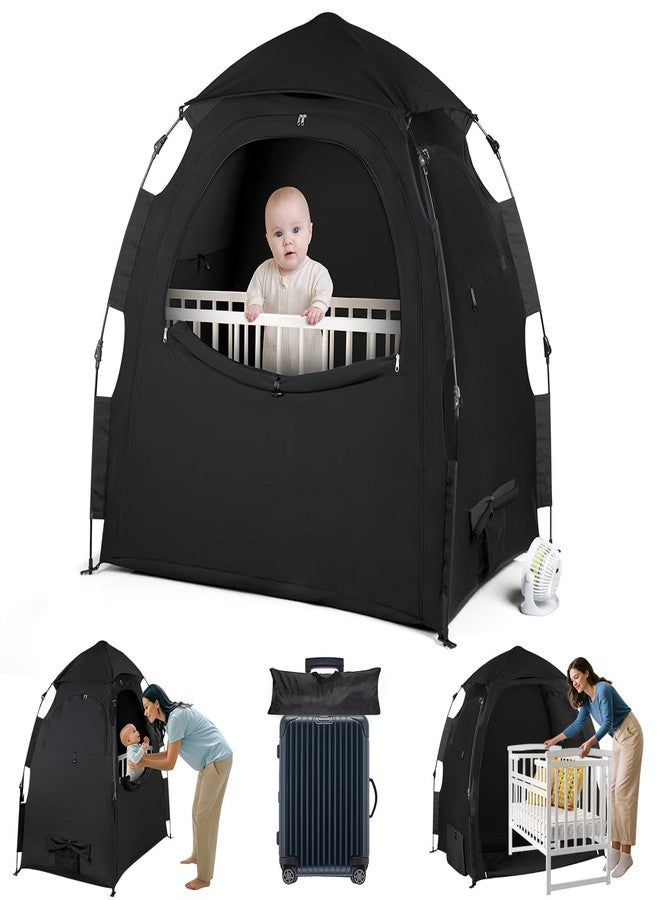 WANRU Pack N Play Blackout Cover Sleep Pod - Baby Sleep Tent 1-Click Set Up Portable, Crib Blackout Canopy Cover Block 95% Light Suitable for Babies and Toddlers - Image 1