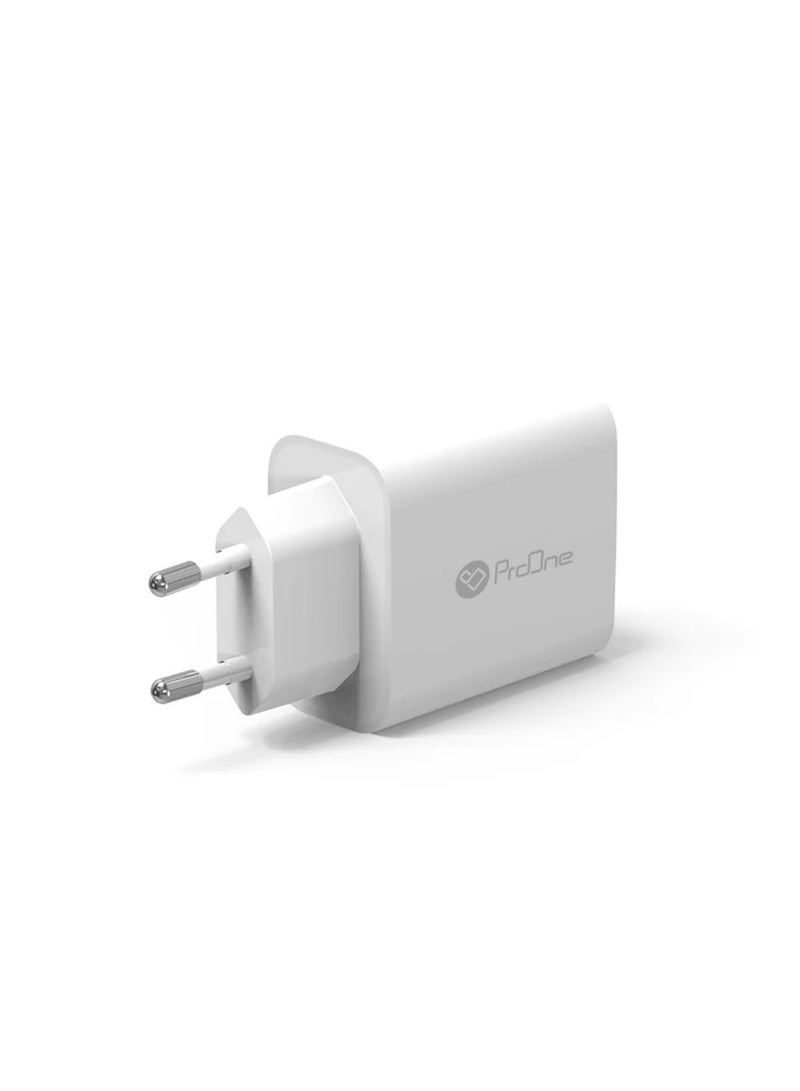 ProOne ProOne 20W Fast Charge Wall Plug with 2 PD&QC 3.0 Ports, Compatible with iPhone 13/13 Pro, 12/12 Pro/12 Pro Max, 11/XS/XR, iPad, Galaxy, and More  - Image 5