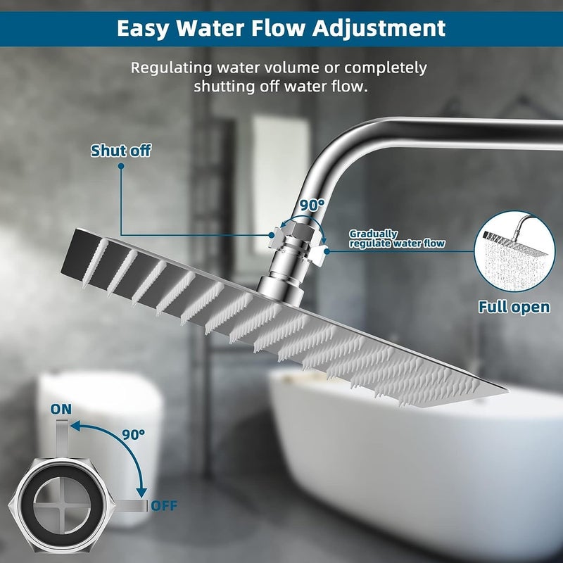 Water Flow Control Angle Valve - G1/2 Simple Brass Shut-off With Handle for Handheld Shower - Volume Pressure Adjust for Shower Head - Image 2