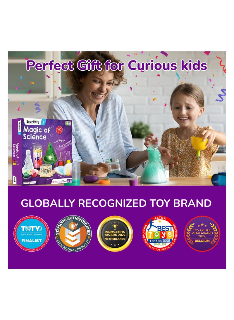 Magic of Science Experiment Kit for Boys & Girls Age 4-6-8| Birthday Gift for Kids Age 4-8 | Kids Safe Physics & Chemistry Kit
