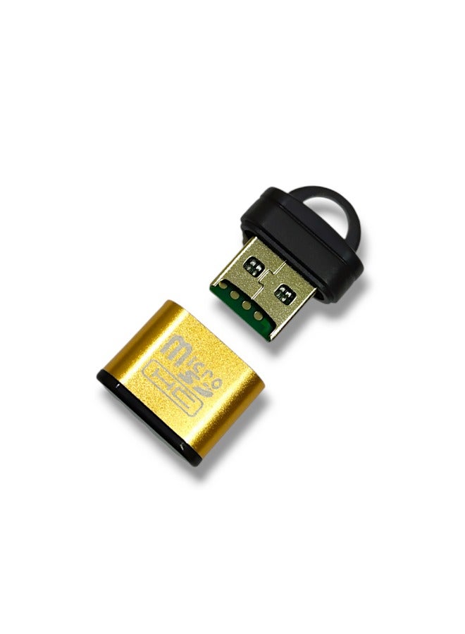 قارئ بطاقات الذاكرة الخارجية مايكرو اس دي (T-Flash) لون ذهبي - Image 1
