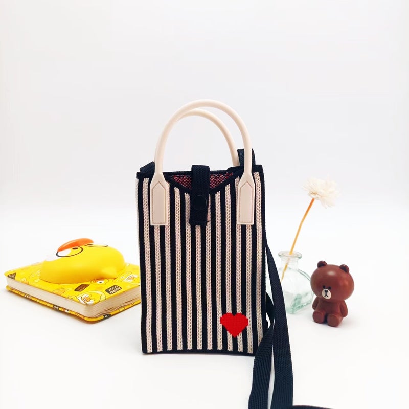 Niche Design Crossbody Mobile Phone Bag Portable Bag Knitted Mini Coin Dustproof Women'S Shoulder Mobile Phone Crossbody Bag - Image 4