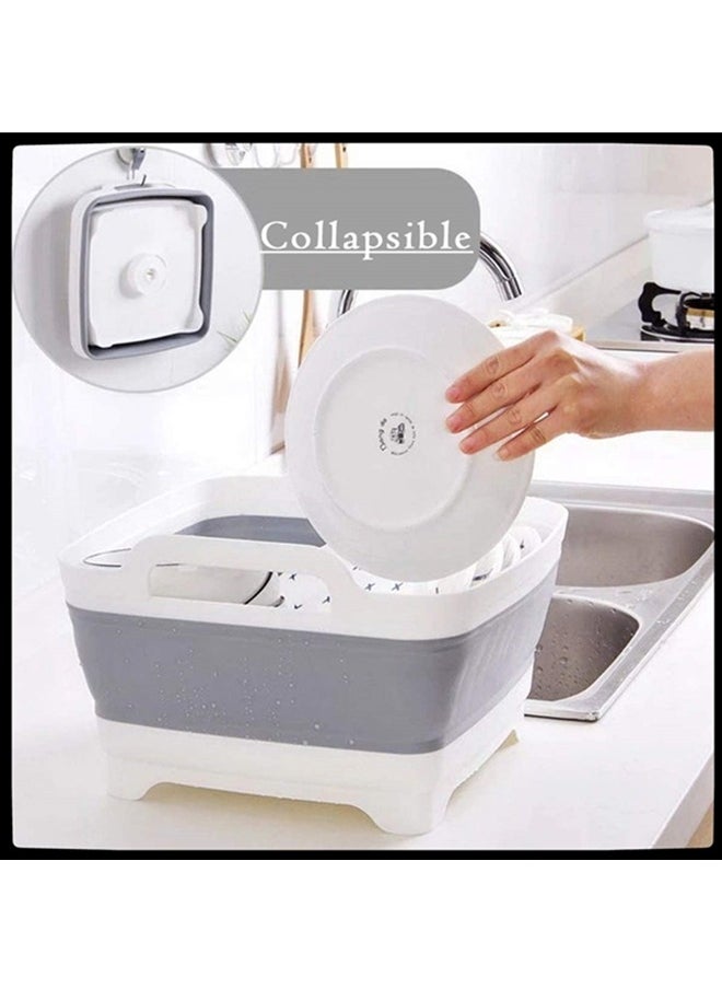 Beauenty 9L Collapsible Dish Tub,Portable Sink,With Draining Plug Strainers,Foldable Laundry Tub,Dishpan For Kitchen Sink,Camping Dish Washing Tub,Vegetable Washing, RV,Kitchen Storage Basket - Image 4