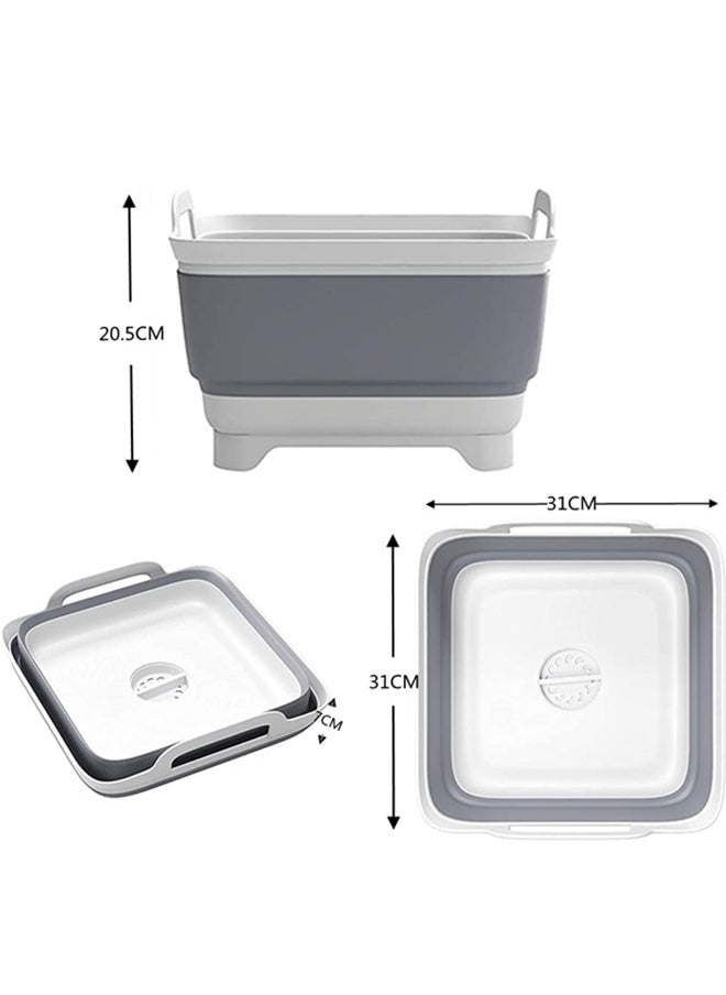 Beauenty 9L Collapsible Dish Tub,Portable Sink,With Draining Plug Strainers,Foldable Laundry Tub,Dishpan For Kitchen Sink,Camping Dish Washing Tub,Vegetable Washing, RV,Kitchen Storage Basket - Image 2