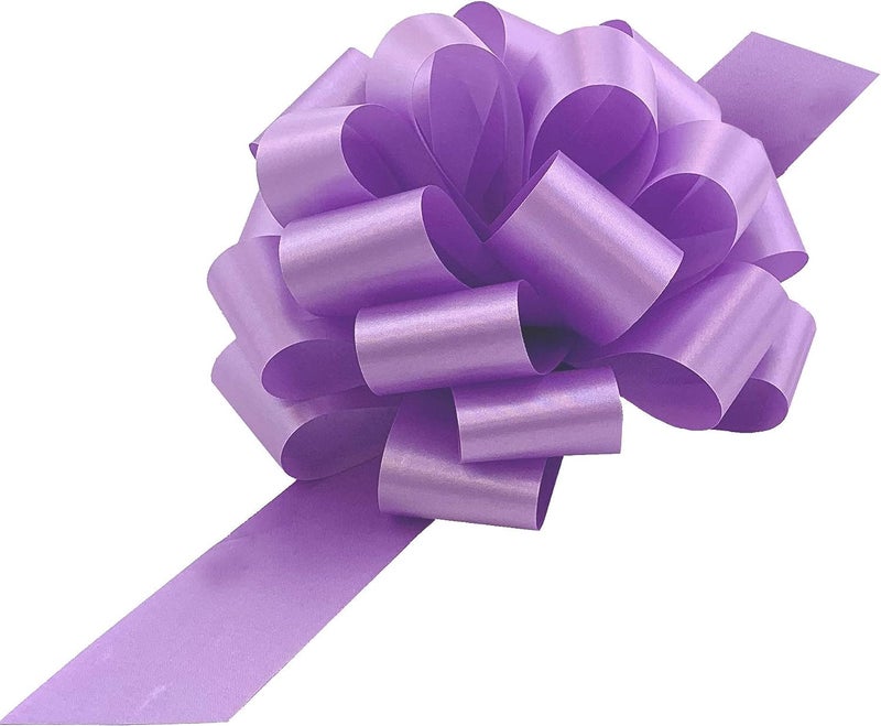 GiftWrap Etc. Large Lavender Ribbon Pull Bows  9 Wide Set of 6 Bows for Gifts Valentines Day Wedding Reception Mothers Day Birthday Baby Shower Fundraiser Decoration Christmas Easter