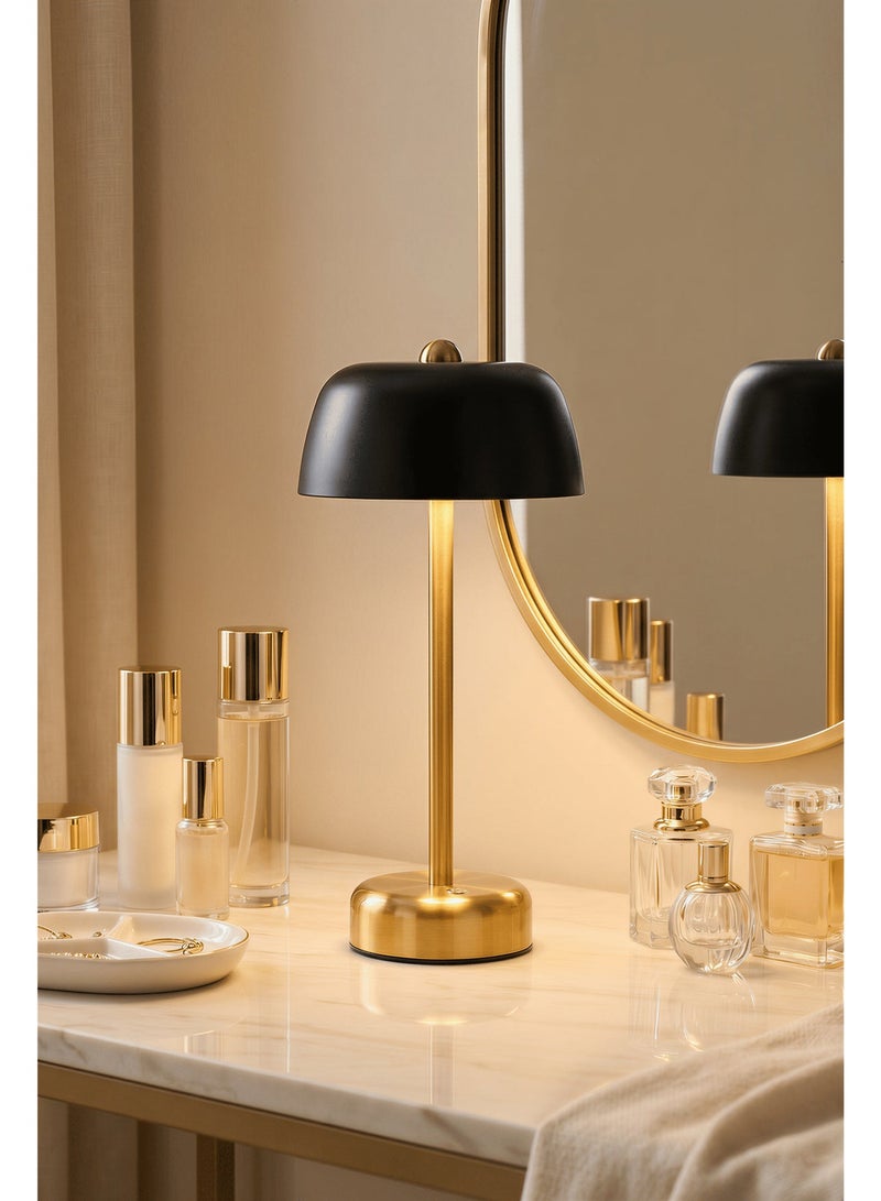 Black Touch Control Mushroom Table Lamp, Metal Night Light, Minimalist Modern Jellyfish Ambient Lamp, Dimmable Bedside Light for Bedroom Living Room Home Decor - Image 1