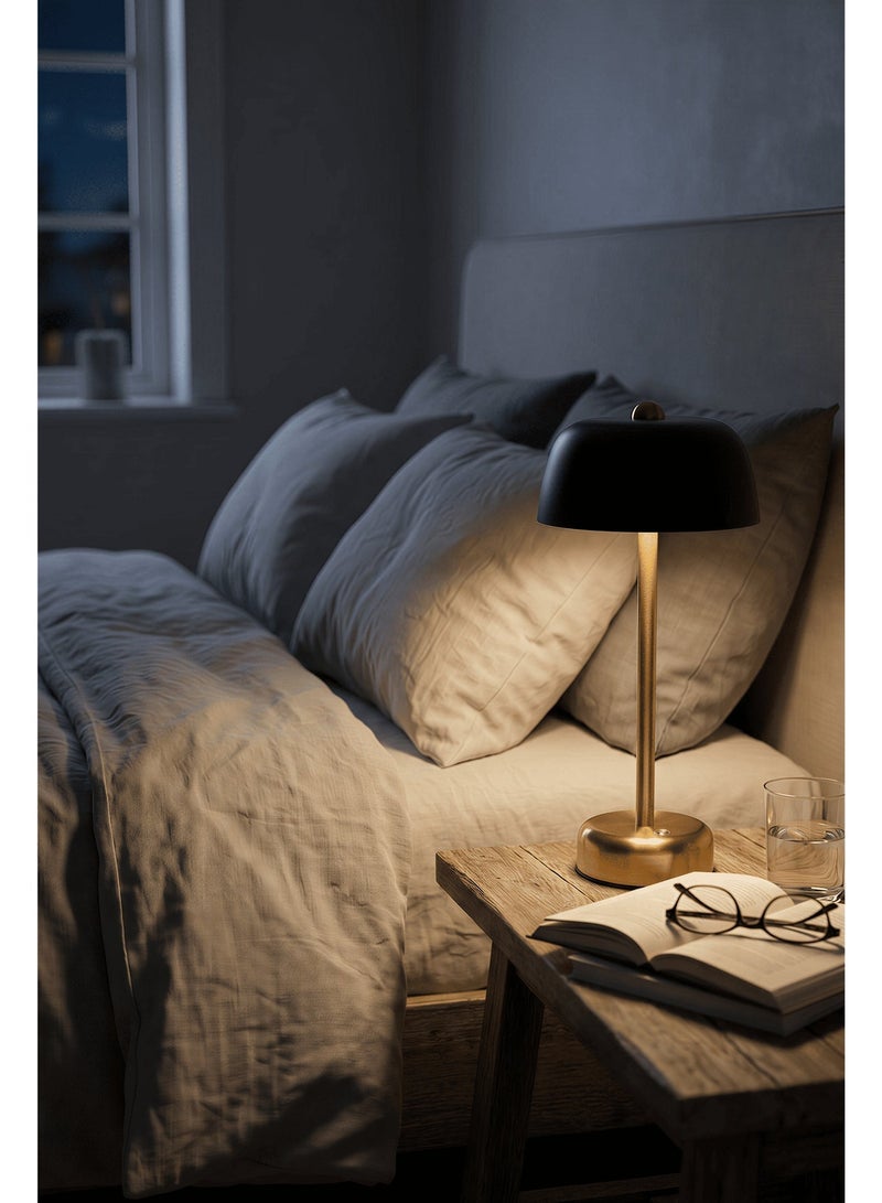 Black Touch Control Mushroom Table Lamp, Metal Night Light, Minimalist Modern Jellyfish Ambient Lamp, Dimmable Bedside Light for Bedroom Living Room Home Decor - Image 3