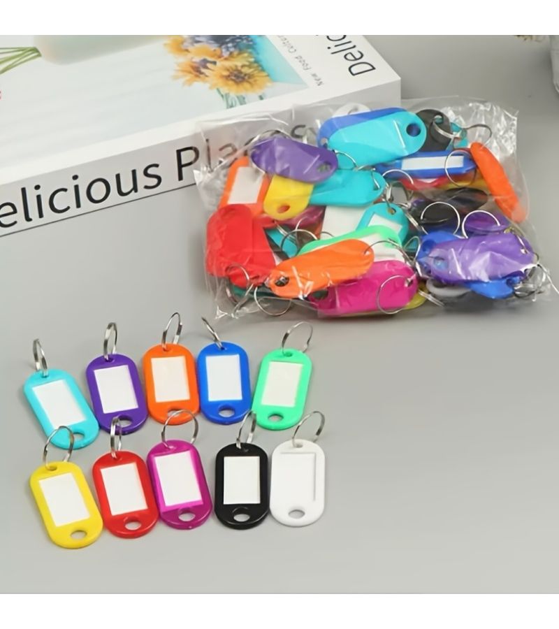 Emerald Green Plastic Key Tags 50 Pieces Writable Name Tags Hotel Number Label - Image 5