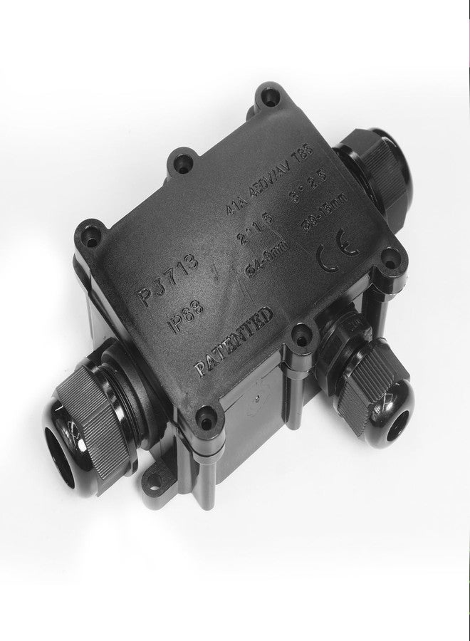 amiciTools 3-Way Junction Box - IP68 Waterproof Heavy-Duty Electrical Connector (450V 41A) for Cable Terminals| Fire-Retardant, Dustproof for Outdoor & Industrial Use - Image 1