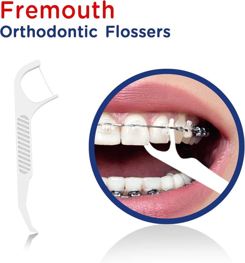 Fremouth Upgraded Orthodontic Flossers for Braces - Ortho Dental Floss Picks, 100 Count (Pack of 1) - Image 2