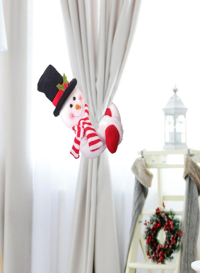 Jorzer Christmas Curtain Tiebacks Santa Snowman Curtain Holder Decorative Curtain Buckle Holdback Fastener Clamp Window Decor Holiday Christmas Ornaments Gift 2Pcs - Image 3