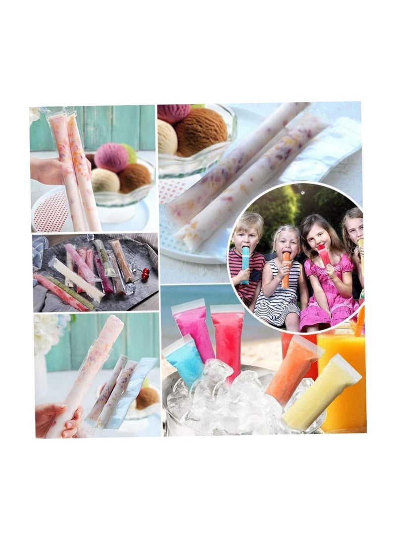 SOLARAE 100pcs Disposable Ice Popsicle Mold Bags With A Funnel, BPA Free Freezer Tubes With Zip Seals, For Healthy Snacks, Yogurt Sticks, Juice & Fruit Smoothies, Ice Can - Image 3