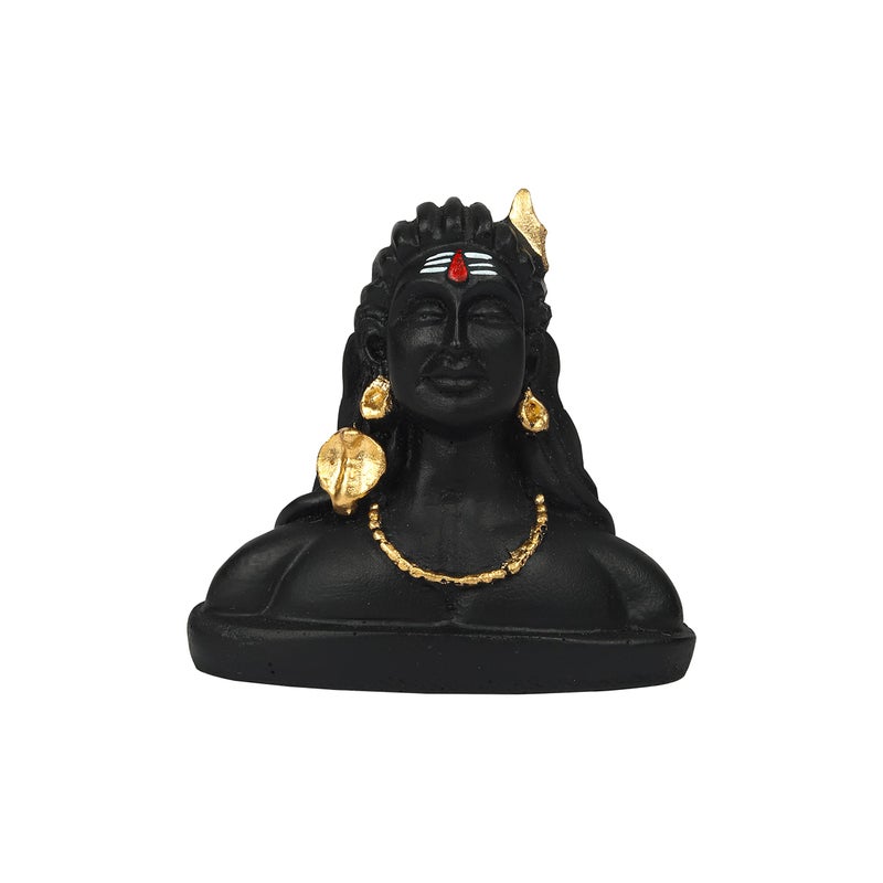 iCraft Adiyogi Shiva Lord Statue | Mahadev Murti for Car Dashboard | Black | Meditation Area, Pooja Room, Home Decor, Temple, Gifting, Home and Office | Samll Size (1- Pcs, Clay) - Image 5