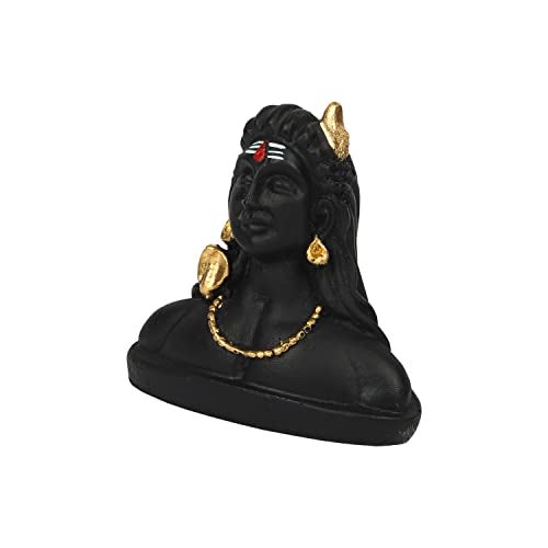 iCraft Adiyogi Shiva Lord Statue | Mahadev Murti for Car Dashboard | Black | Meditation Area, Pooja Room, Home Decor, Temple, Gifting, Home and Office | Samll Size (1- Pcs, Clay) - Image 4