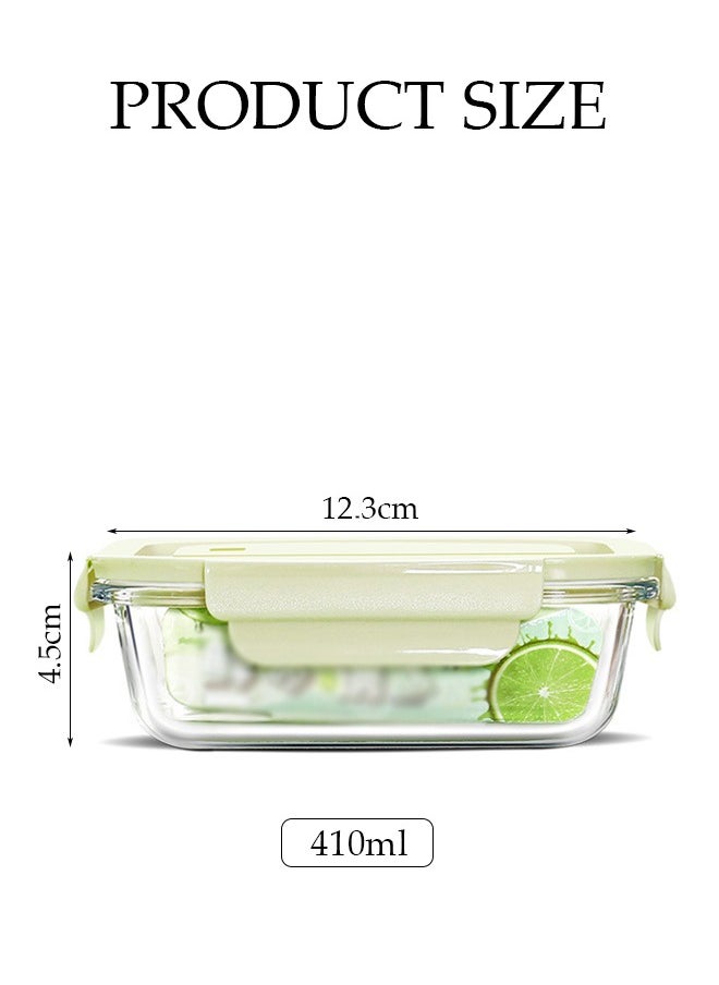 DUNISO 410ml Glass Meal Prep Container | Reusable, Airtight Food Storage Tray with Snap Locking Lid | Microwavable, Freezer, Oven & Dishwasher Safe| Use for Storage Food Container Bento Lunch Box  - Image 2