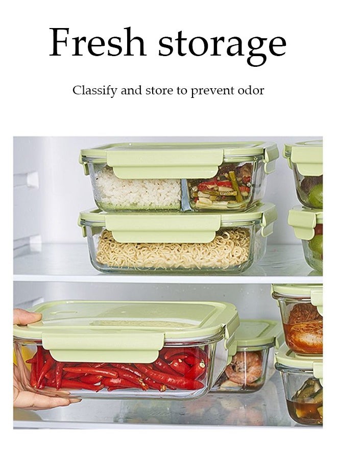 DUNISO - 410ml Glass Meal Prep Container | Reusable, Airtight Food Storage Tray with Snap Locking Lid | Microwavable, Freezer, Oven & Dishwasher Safe| Use for Storage Food Container Bento Lunch Box - Image 1