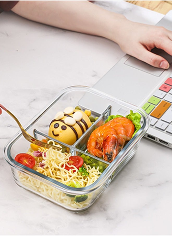 DUNISO - 410ml Glass Meal Prep Container | Reusable, Airtight Food Storage Tray with Snap Locking Lid | Microwavable, Freezer, Oven & Dishwasher Safe| Use for Storage Food Container Bento Lunch Box - Image 1
