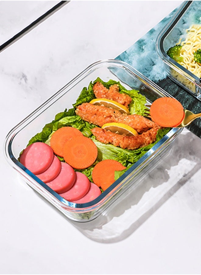 DUNISO - 410ml Glass Meal Prep Container | Reusable, Airtight Food Storage Tray with Snap Locking Lid | Microwavable, Freezer, Oven & Dishwasher Safe| Use for Storage Food Container Bento Lunch Box - Image 1