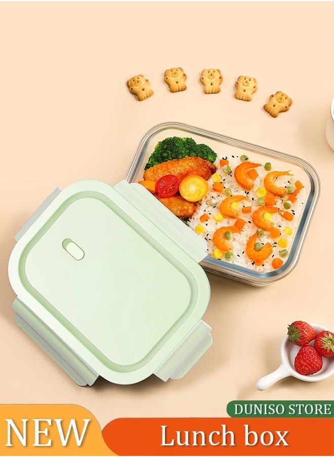 DUNISO 410ml Glass Meal Prep Container | Reusable, Airtight Food Storage Tray with Snap Locking Lid | Microwavable, Freezer, Oven & Dishwasher Safe| Use for Storage Food Container Bento Lunch Box  - Image 1