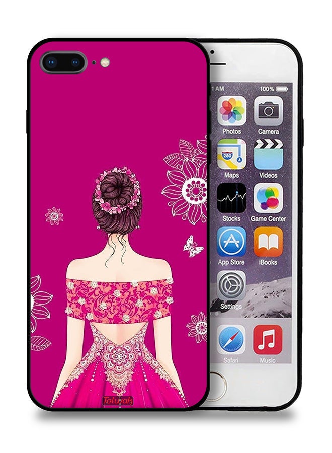 Tolwak Apple iPhone 8 Plus Protective Case Girl And Flowers Art - Image 1