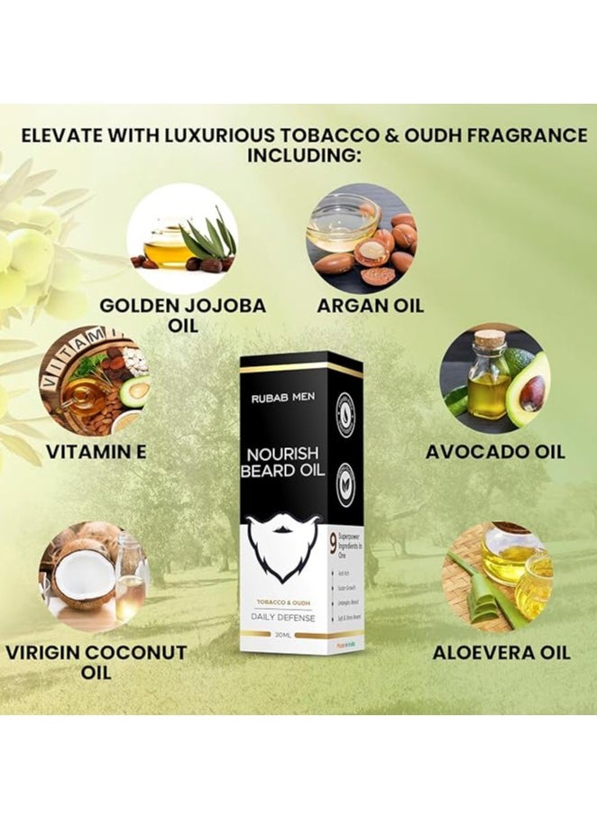 RUBAB MEN - Advance Beard Oil for Uneven, Patchy & Fast Beard Growth - Image 1