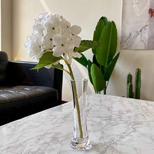 KLIFA- Small Acrylic Round Bud Vase, Shatterproof, High Transparency, Plastic Single Stem Vase, Clear, Hight 7.52 inch, 1 pc - Image 4