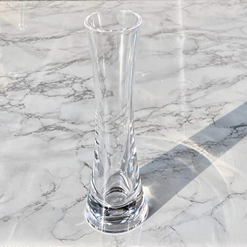 KLIFA- Small Acrylic Round Bud Vase, Shatterproof, High Transparency, Plastic Single Stem Vase, Clear, Hight 7.52 inch, 1 pc - Image 2