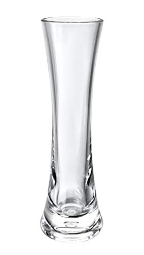 KLIFA- Small Acrylic Round Bud Vase, Shatterproof, High Transparency, Plastic Single Stem Vase, Clear, Hight 7.52 inch, 1 pc - Image 1