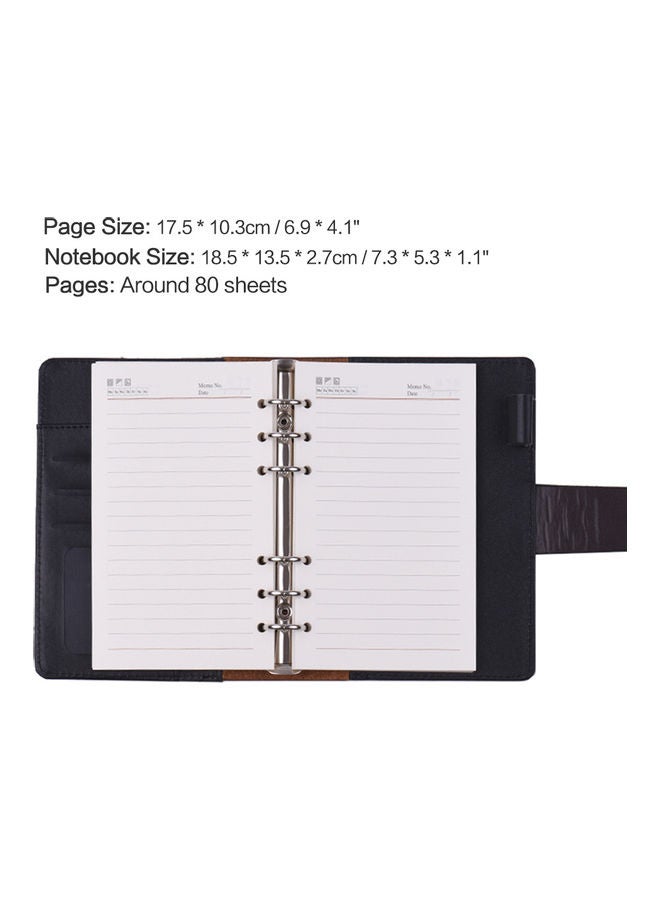 دفتر ملاحظات بسلك حلزوني مقاس A6. أسود - Image 5