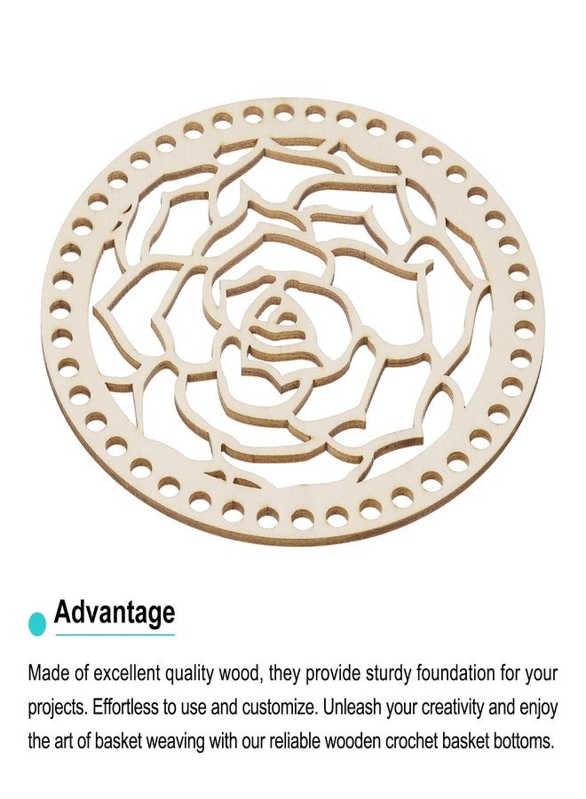 MECCANIXITY Wooden Crochet Bag Bottom, Crochet Basket Base, 15cm Round Crochet Wooden Basket Bottom for Basket Crochet, Bag Weaving Knitting Base 2 Pack - Image 3