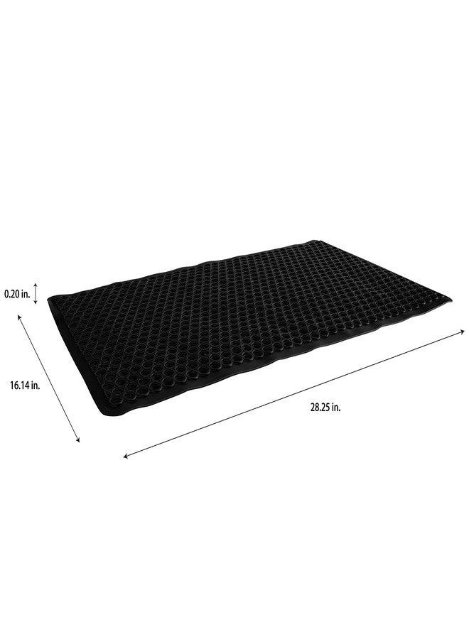 Bath Bliss Self-Draining Bathmat | Bathroom Tub and Shower Bath Mat | Anti-Slip Surface | Suction Cup Base | PVC Non Slip| Quick Dry | Matte Black - Image 4