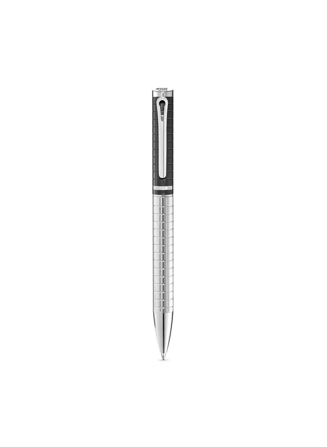 CERRUTI 1881 Nazzareno Stainless Steel Trims Twist Ballpoint Pen for Men, Blue Ink