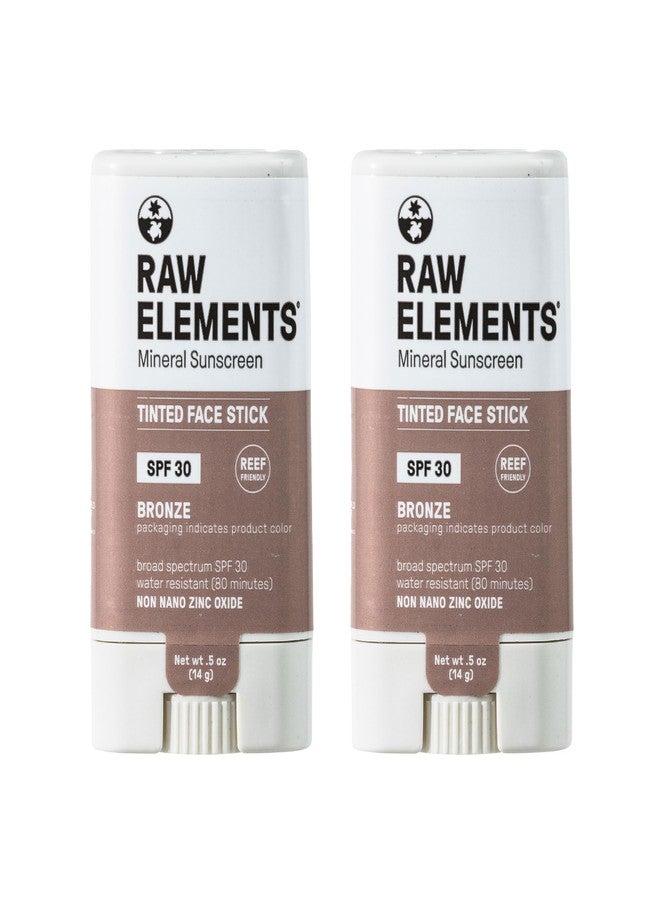 raw elements Raw Element Ultra-Moisturizing Face Tint Sunscreen, SPF 30+, Non Toxic Mineral Face Cream, Non Nano Zinc Oxide, Reef Friendly, Safe for All Ages, 0.5 oz, Bronze, Pack of 2 - Image 1