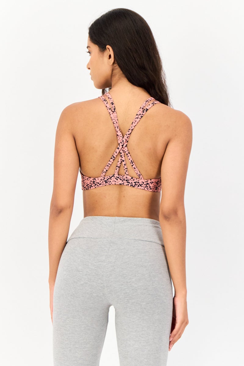 Reebok سوتيان رياضي للنساء بدون حشوة بشعار العلامة التجارية، متعدد الألوان - Image 3